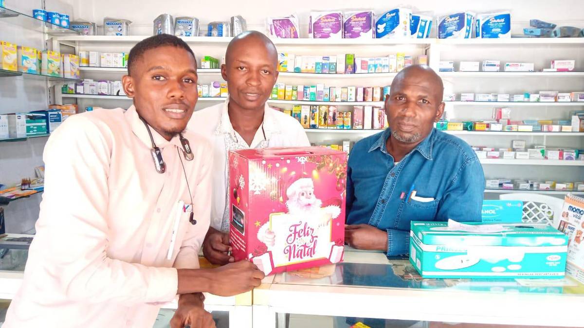 Xmas gift distribution at Pharmacy
